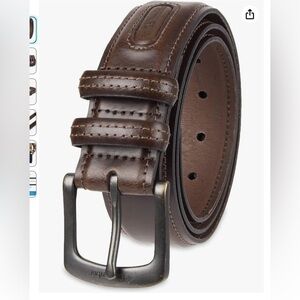 Columbia brown leather belt with double loops Size 36